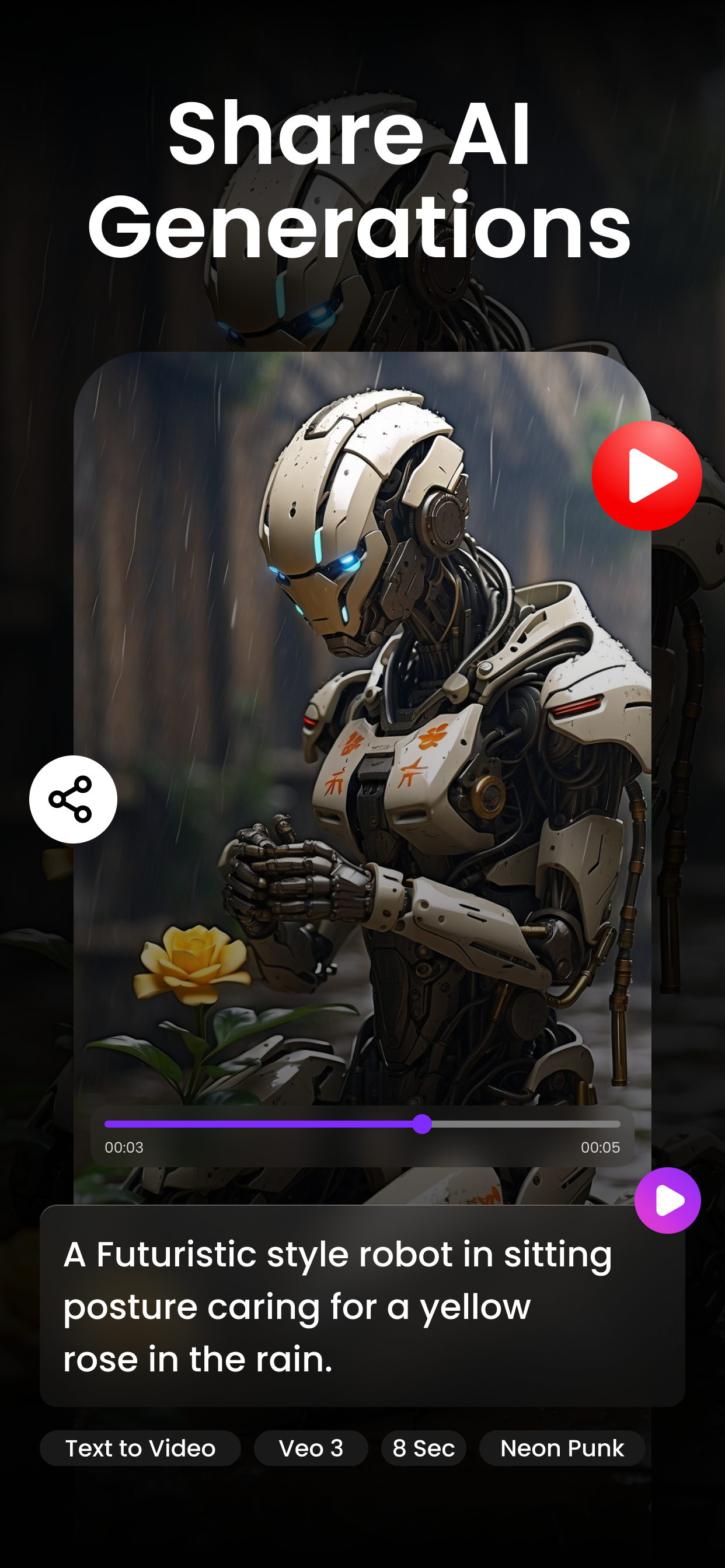 AI Video Generator app — share your AI-generated video creations